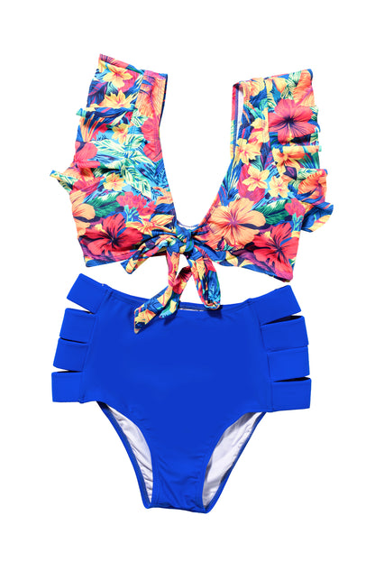 Floral High Waist Bikini Swimsuit