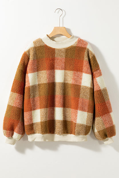 Vintage Checker Fleece Baggy Sweatshirt