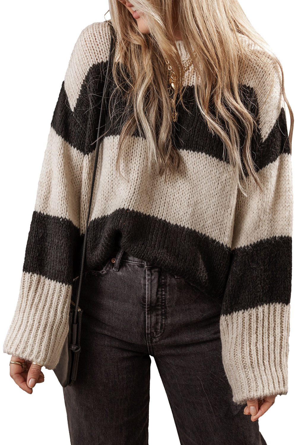 Colorblock Stripe Pullover Sweater