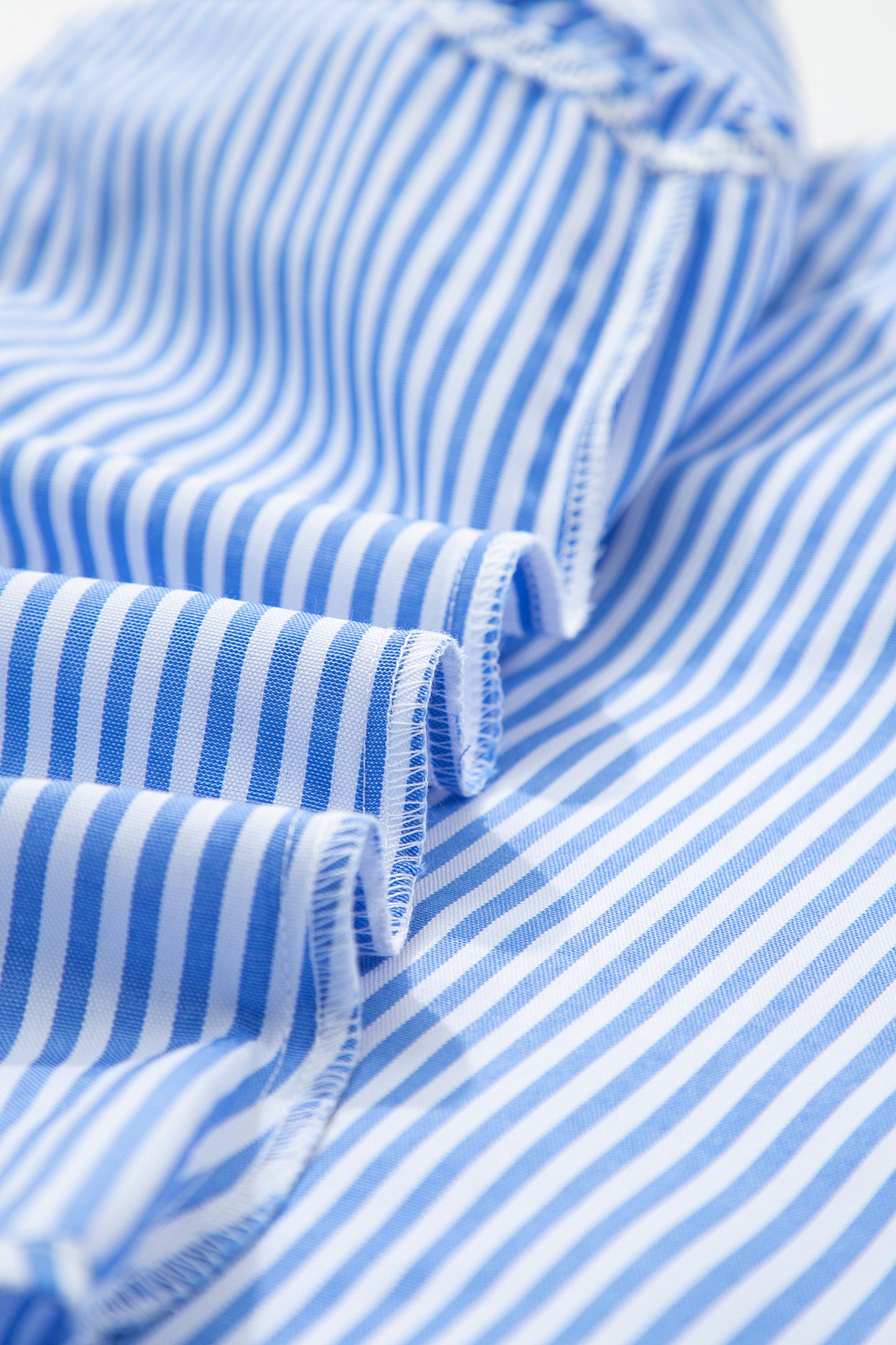 Stripe Bow Square Neck Ruffle Sleeve Blouse