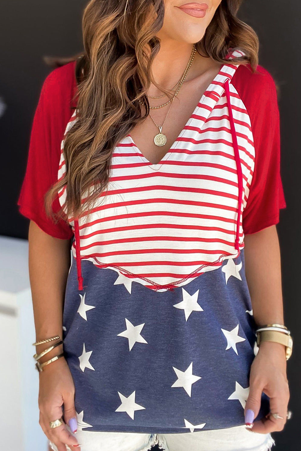 Stars and Stripes Hooded T-Shirt