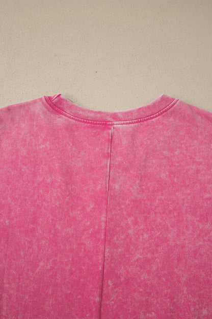 Solid Mineral Wash Short Sleeve Oversized Tee