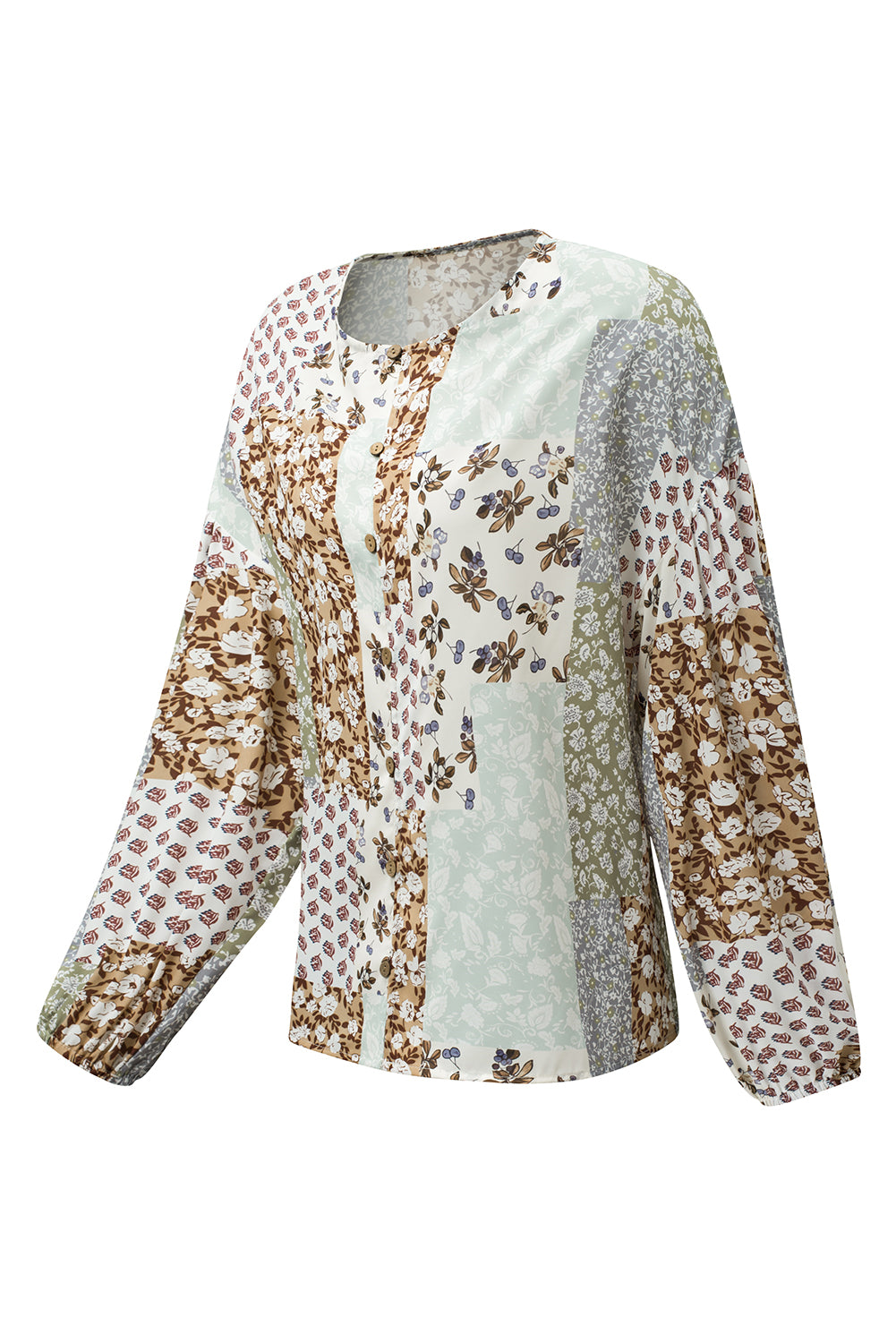 Floral Long Puff Sleeve Shirt