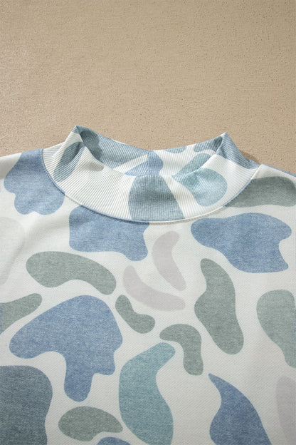 Camo Long Sleeve Mock Neck Sweatshirt