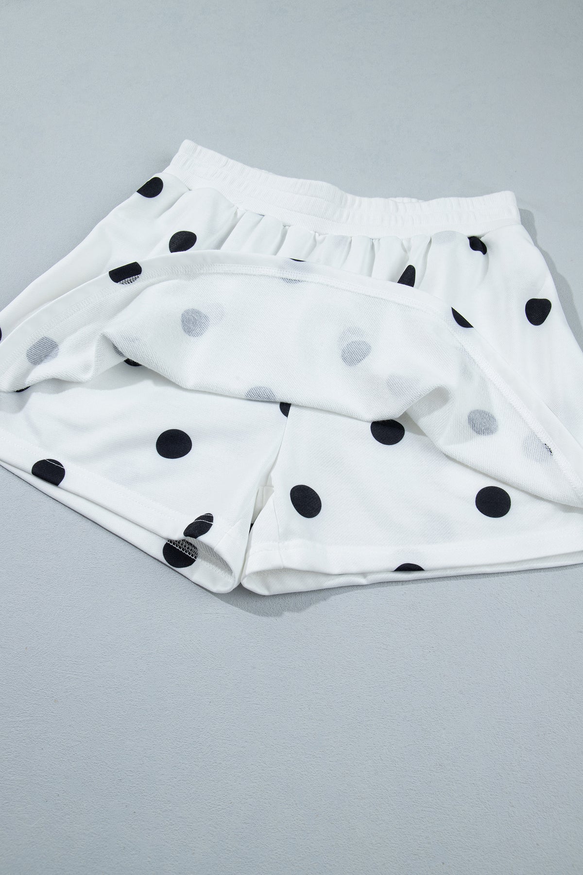 Polka Dot Raw Hem Sweatshirt & Skort Set