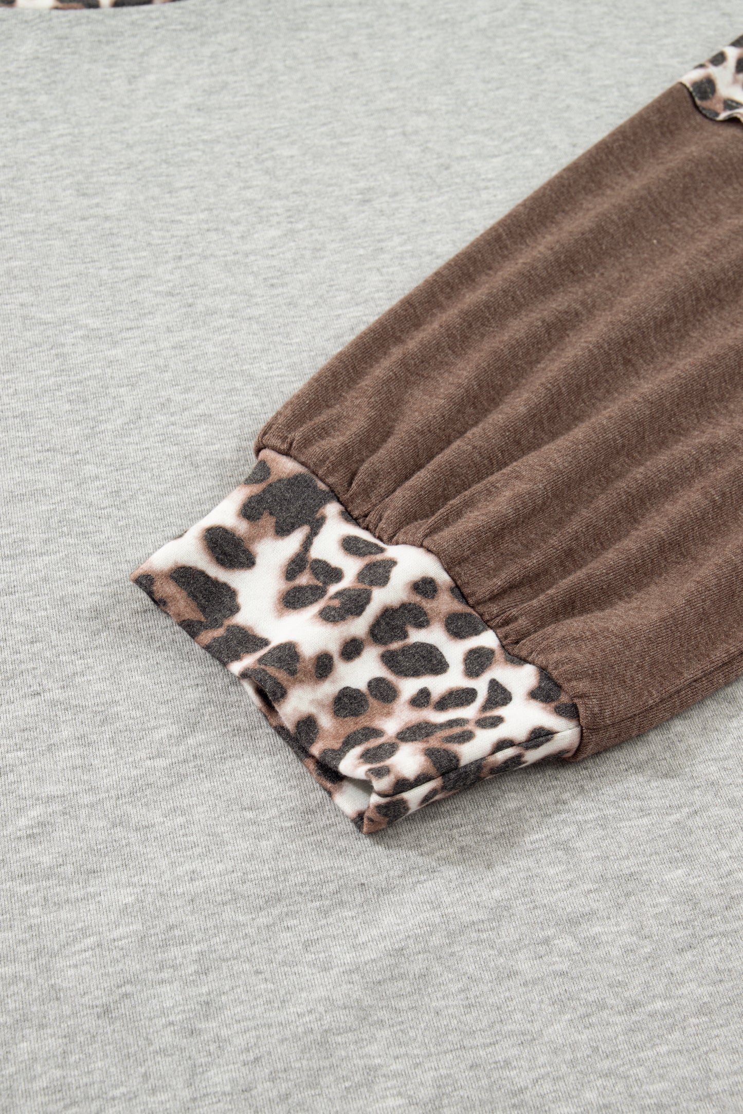 Plus Size Leopard Patchwork Dolman Sleeve Sweatshirt