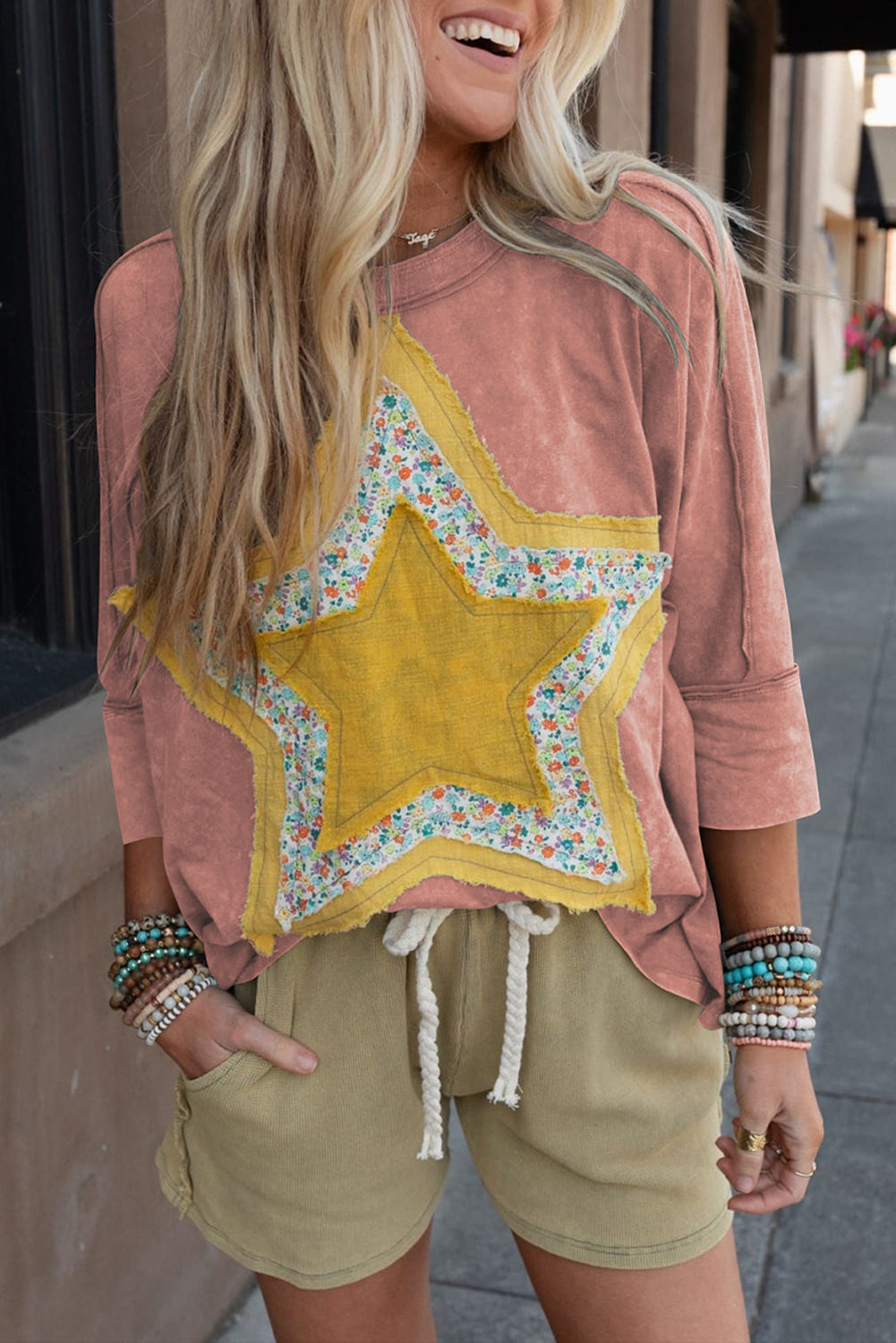 Floral Star Reverse Seam Top