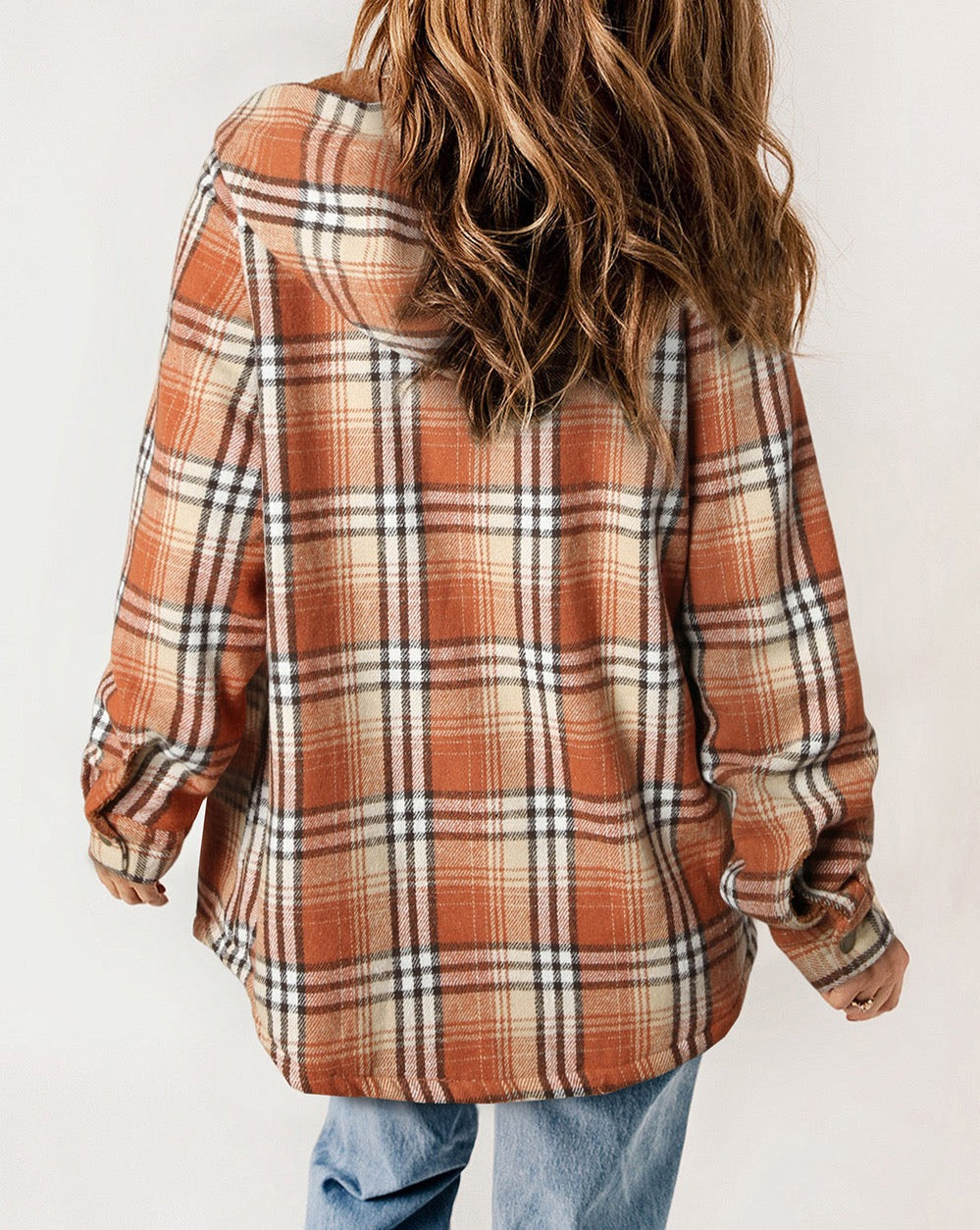 Plaid Sherpa Lined Hooded Shacket