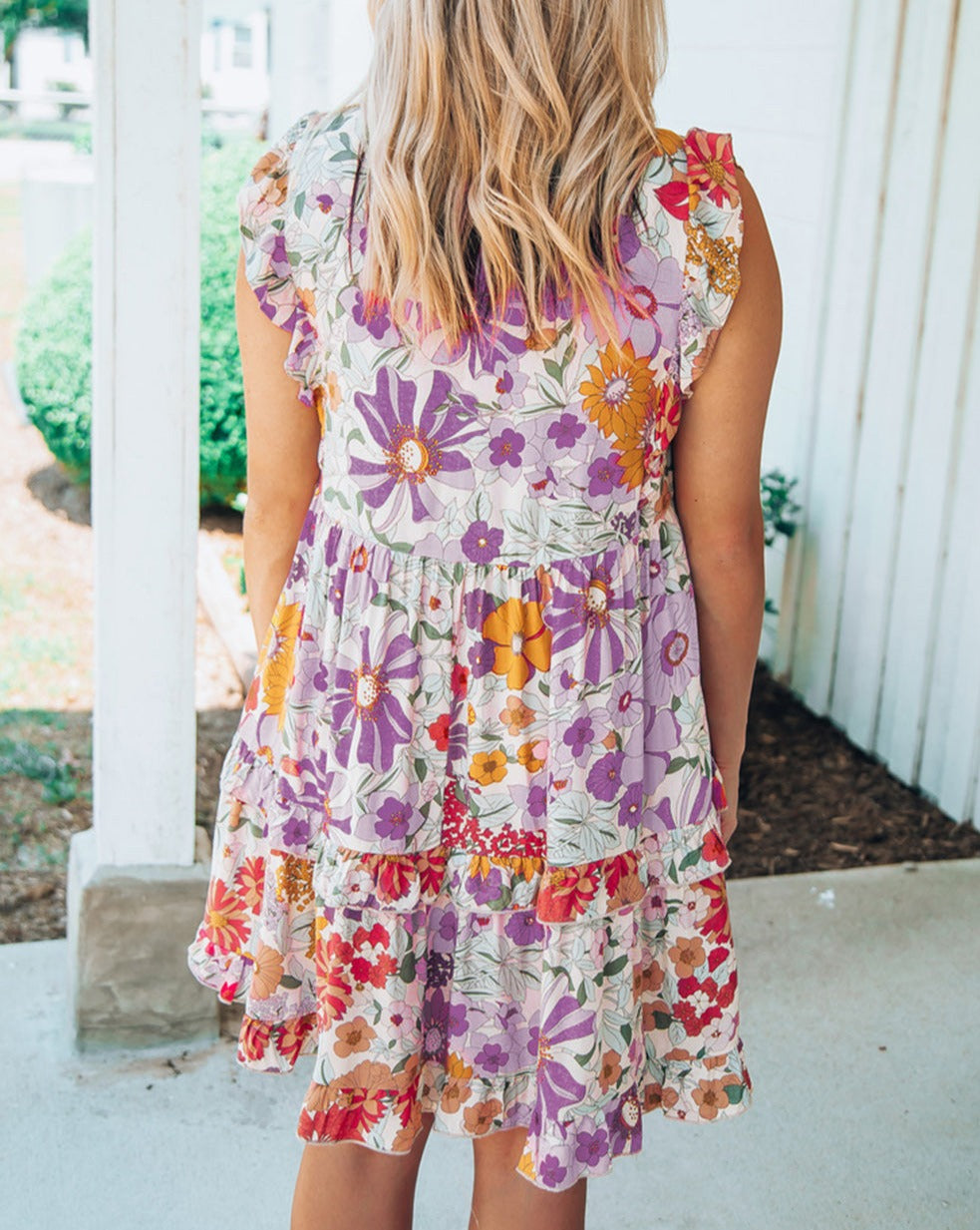 Floral Ruffle Tiered Tank Dress