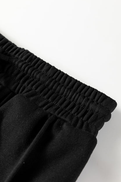 Solid Seam Drawstring Wide Leg Sweatpants