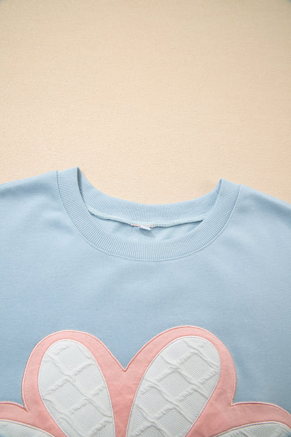 Floral Patchwork Stripe Long Sleeve Top