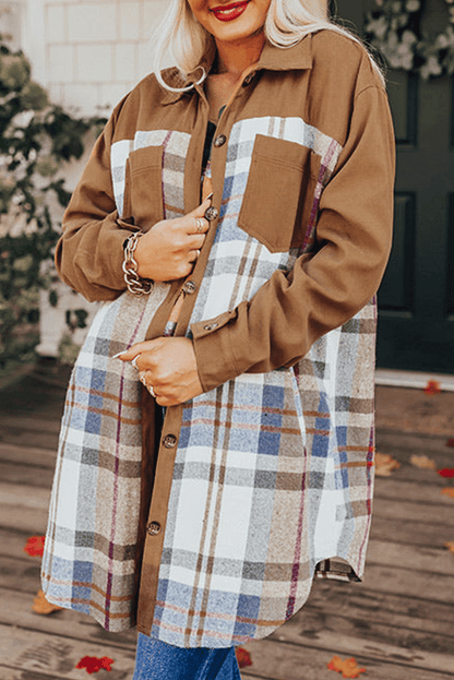 Plaid Long Sleeve Mini Dress