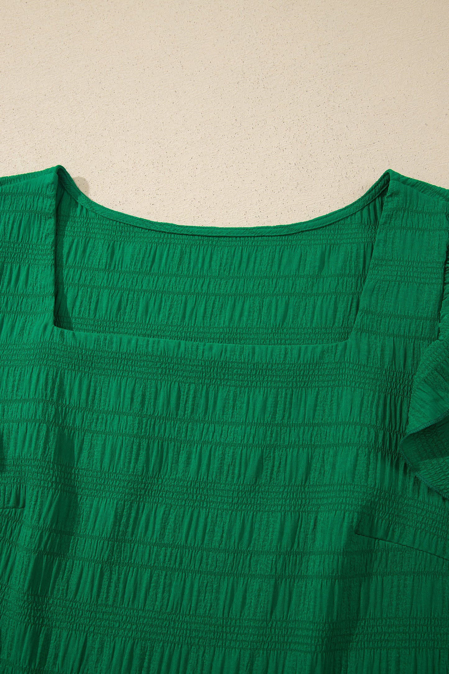 Solid Textured Square Neck Top & Shorts Set