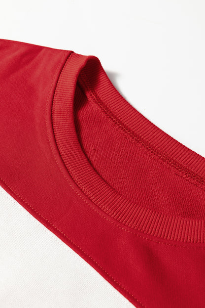 Colorblock Drop Shoulder Baggy Sweatshirt