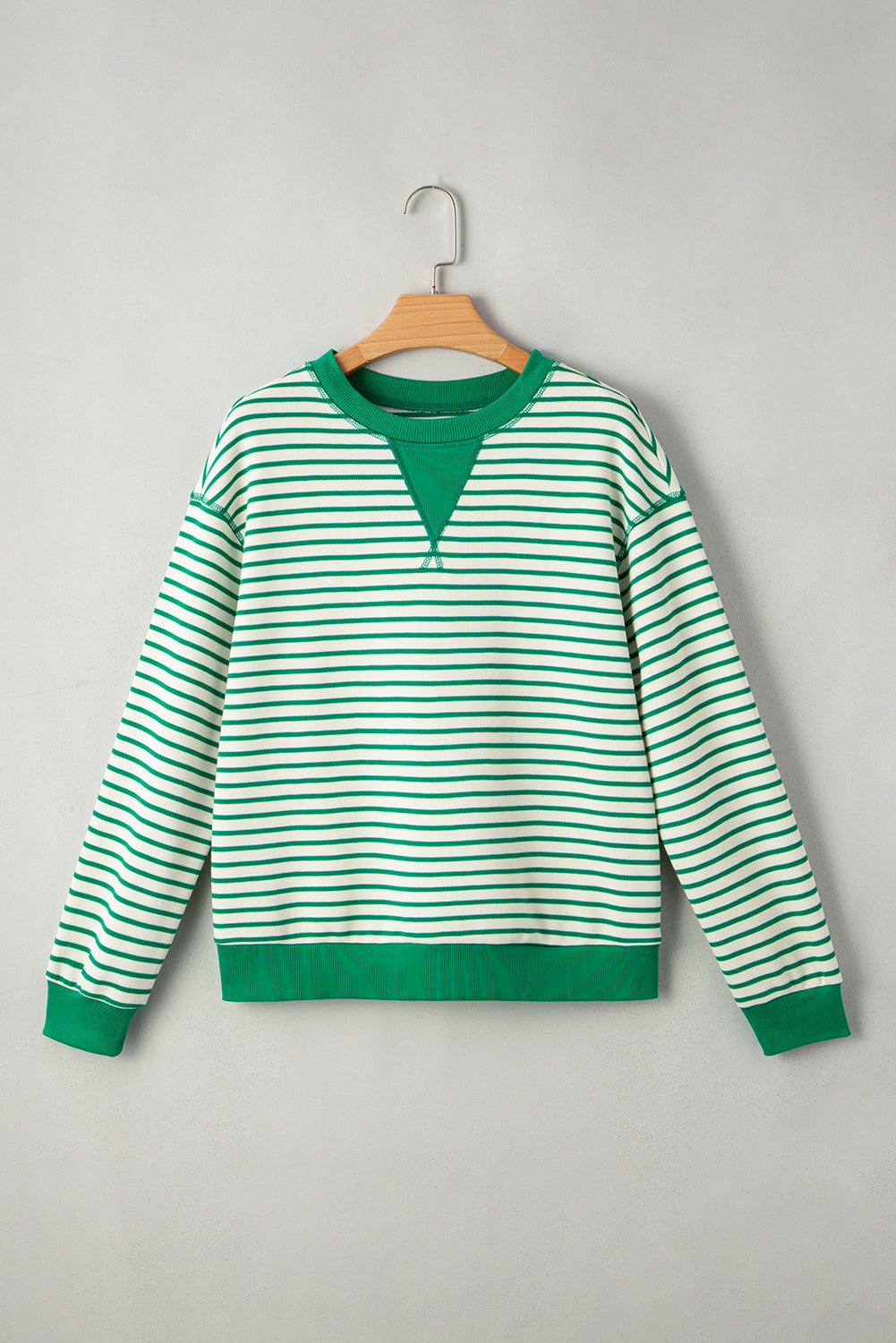 Stripe Reverse Seam Patchwork Long Sleeve Top