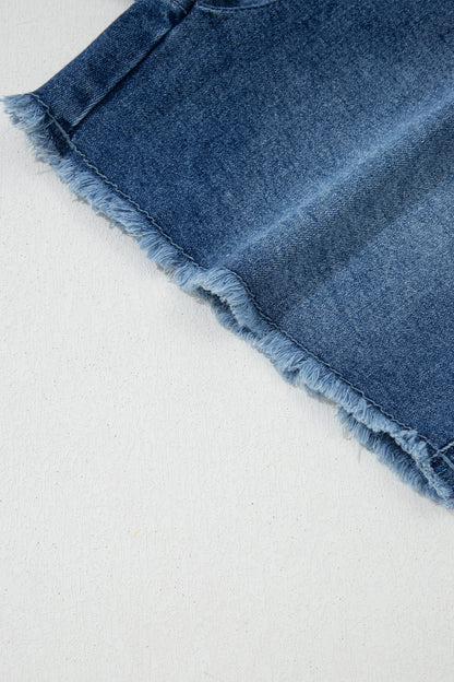 Denim Wrapped Tie Waist Skort