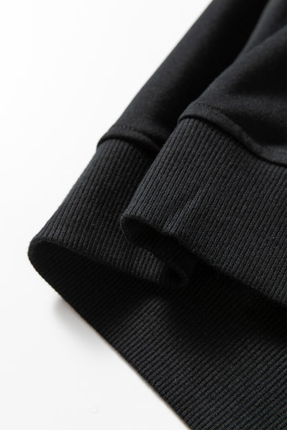 Patchwork Contrast Piping Pullover and Mini Skirt Set