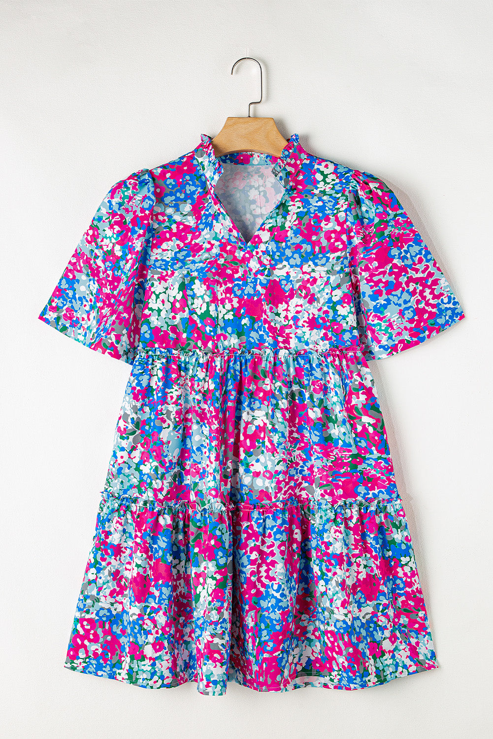 Floral Short Sleeve Mini Dress