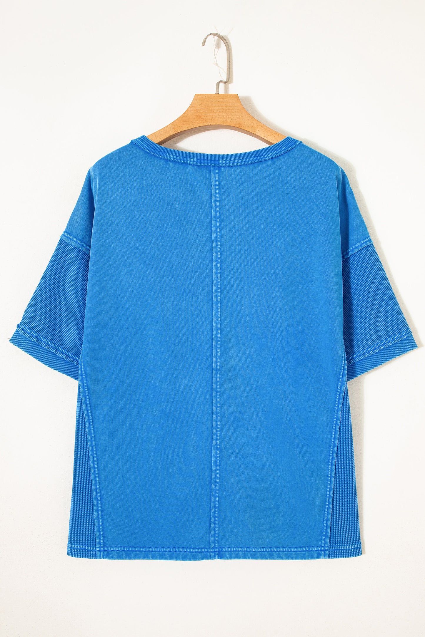 Star Waffle Knit Patchwork Mineral Wash Tee