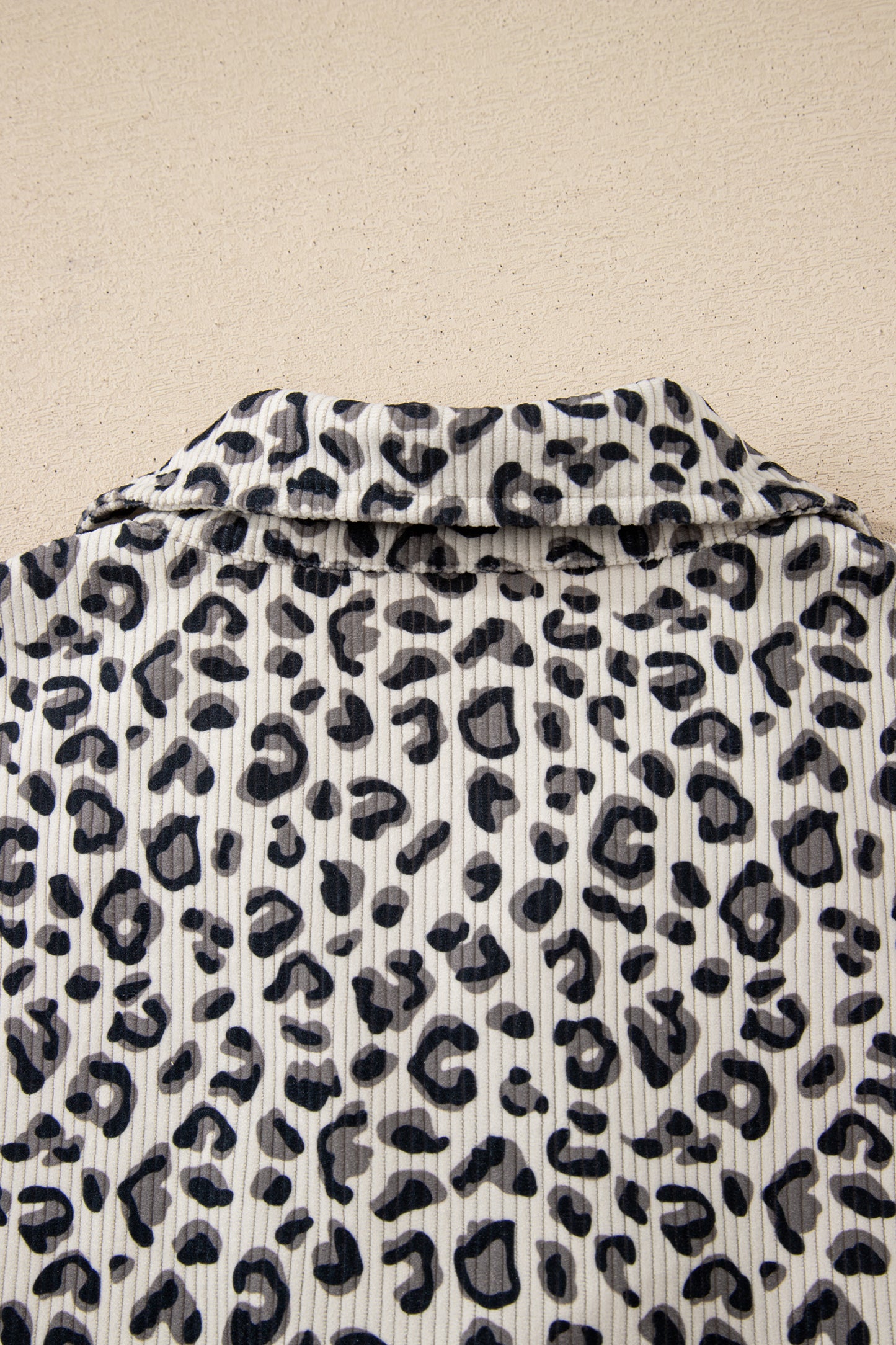 Leopard Corduroy Quarter-Zip Sweatshirt
