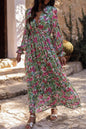 Floral Ruched Waist Maxi Dress