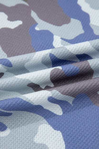 Plus Size Camo Waffle Knit Short Sleeve Tee