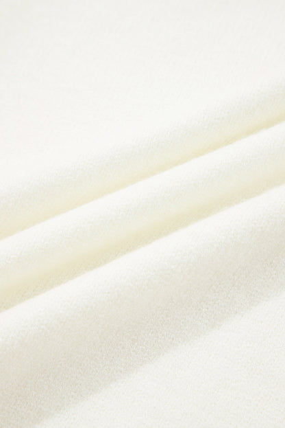 Embroidered Flower Ribbed Loose Sweater