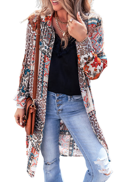 Boho Floral Long Sleeve Kimono