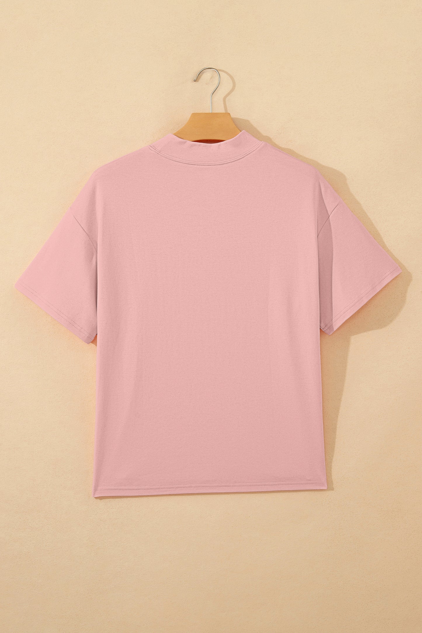 Solid High Neck Oversize Tee