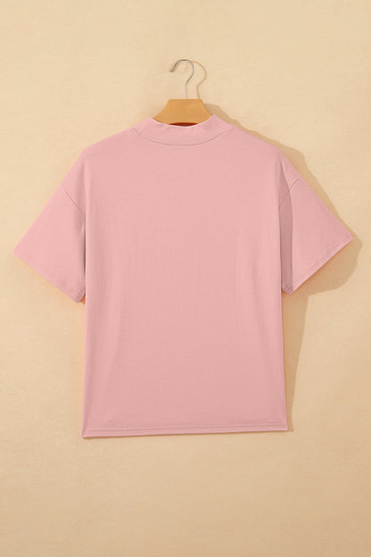 Solid High Neck Oversize Tee