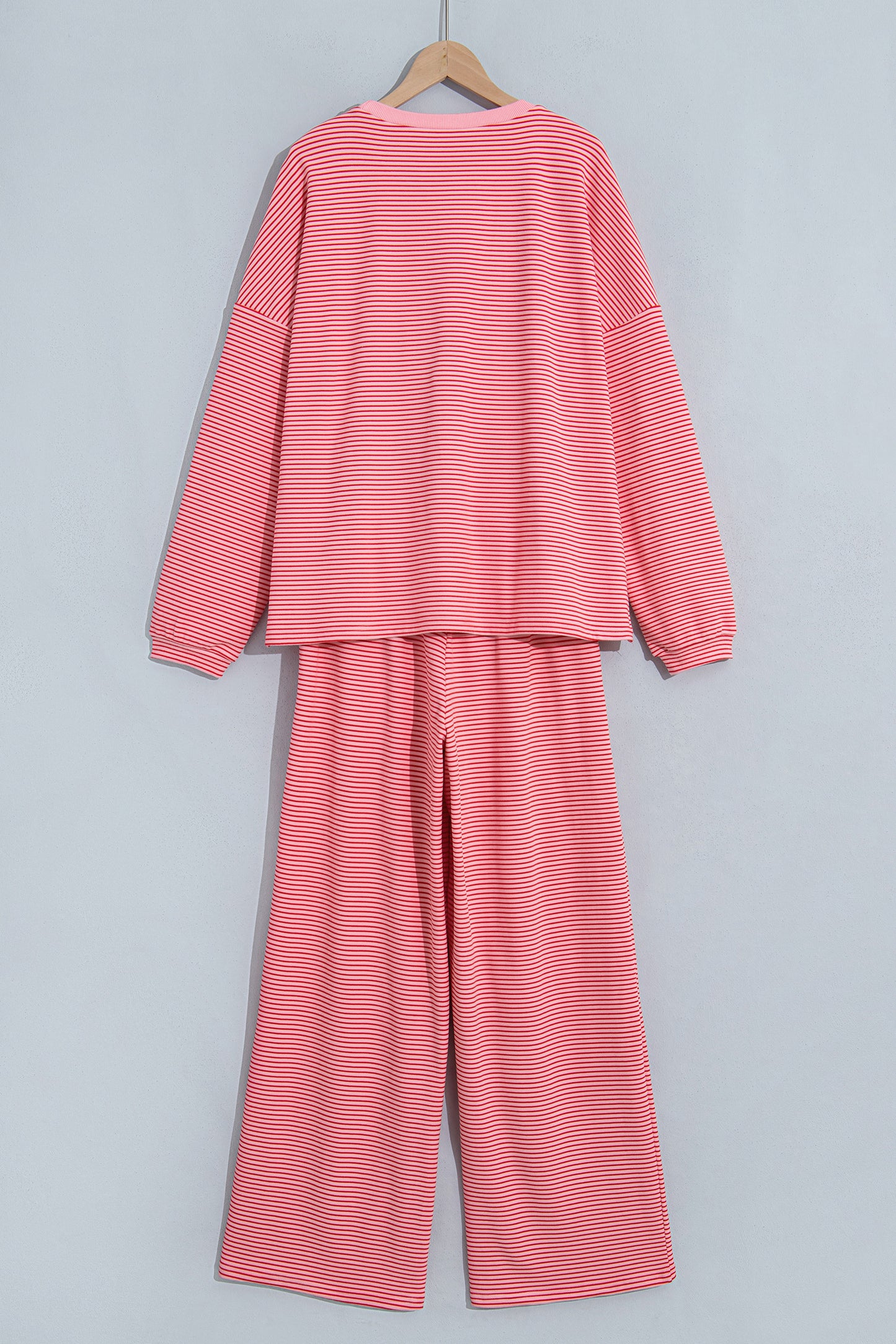 Stripe Oversized Long Sleeve Top & Pants Set