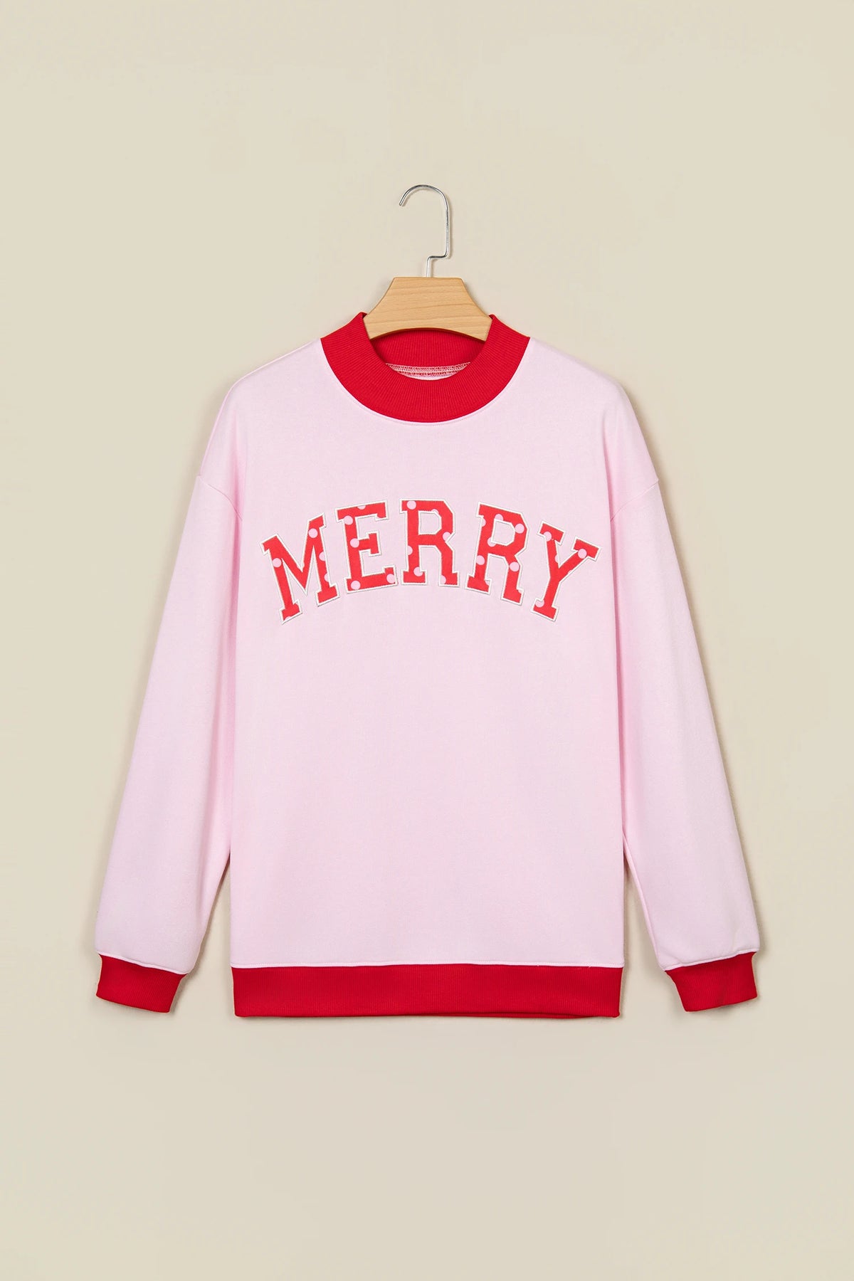 COWBOY/MERRY Polka Dot Letter Print Sweatshirt