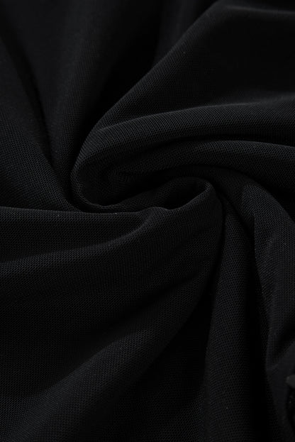 Velvet Sequin Sheer Mesh Long Sleeve Blouse