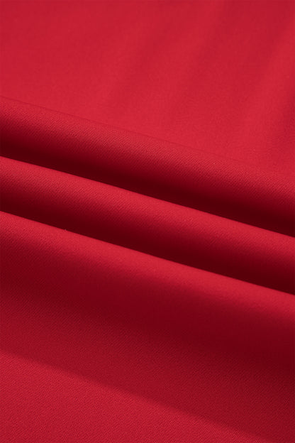 Solid Pleated Pull-On Straight Leg Pants