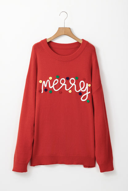 Plus Size Merry Dotted Christmas Sweater