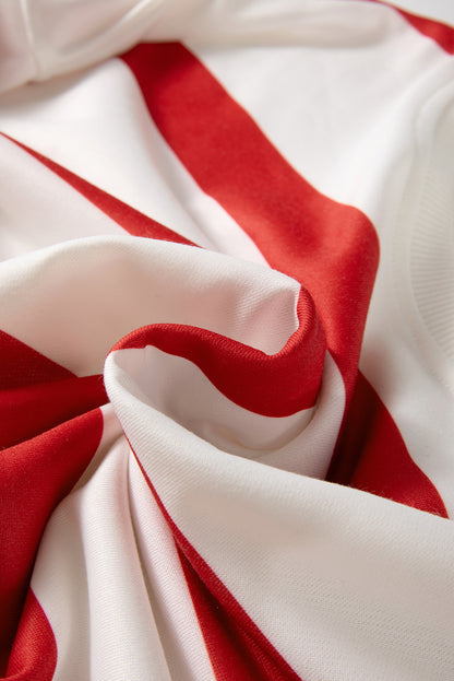 Stripe Drop Shoulder Top and Jogger Pants Set