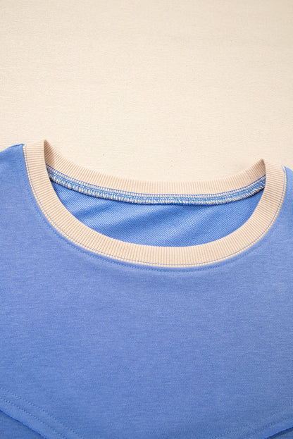 Plus Size Floral Patchwork Reverse Seam Top