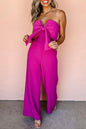 Bow Strapless Wide Leg Jumpsuit