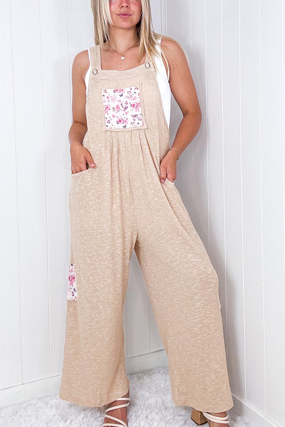 Floral Patchwork Wide Leg Jumpsuit