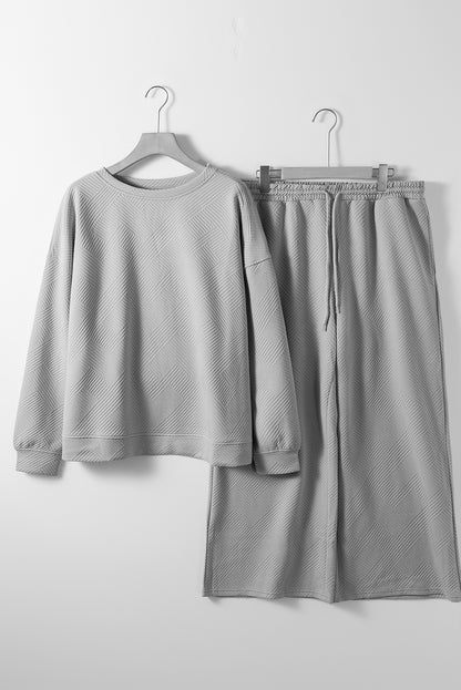 Textured Slouchy Loungewear Set Plus Size