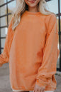 Ribbed Long Sleeve Oversized Sweatshirt