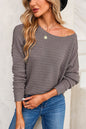 Textured Dolman Long Sleeve Sweater