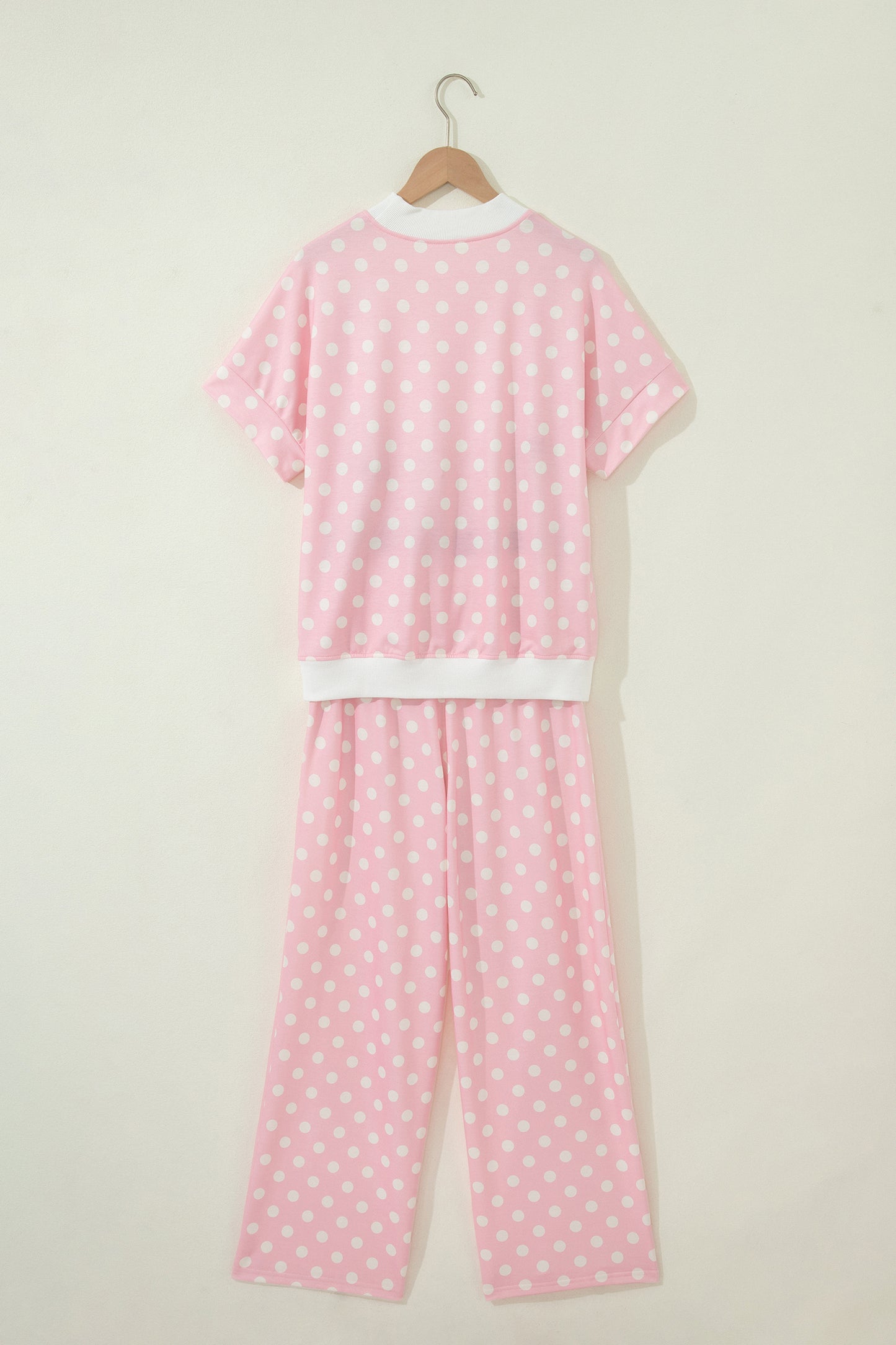 Polka Dot Mock Neck Top & Pants Set