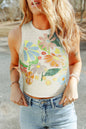 Floral Crewneck Crop Tank Top