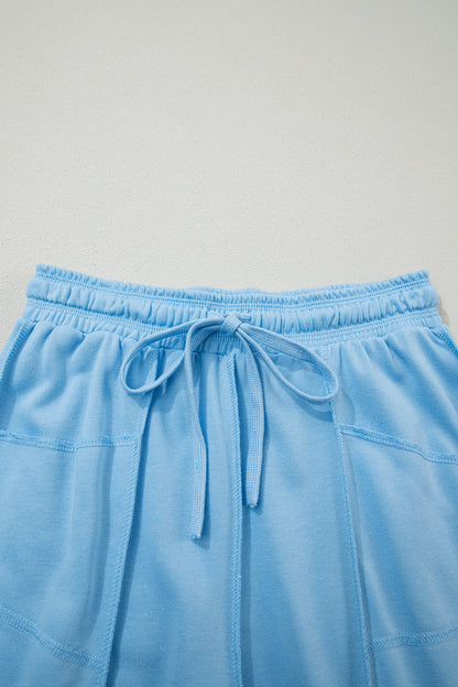 Solid Drop Shoulder Boxy Tee & Barrel Pants Set