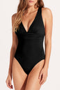 Deep V-Neck Ruched Monokini