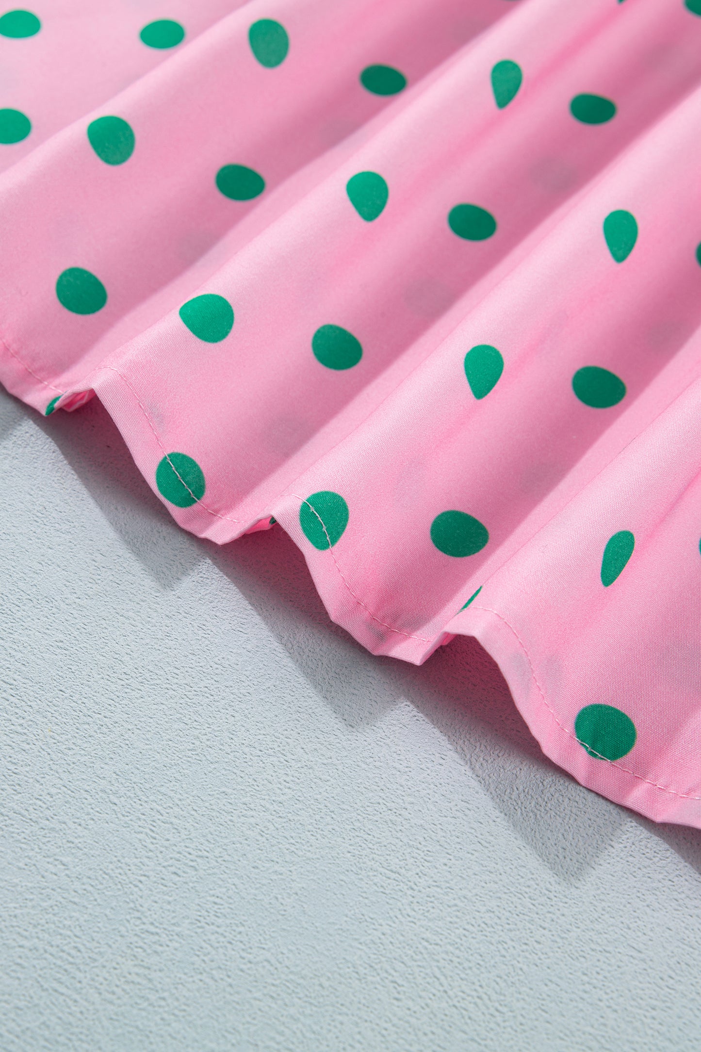 Polka Dot V-Neck Short Sleeve Tiered Mini Dress