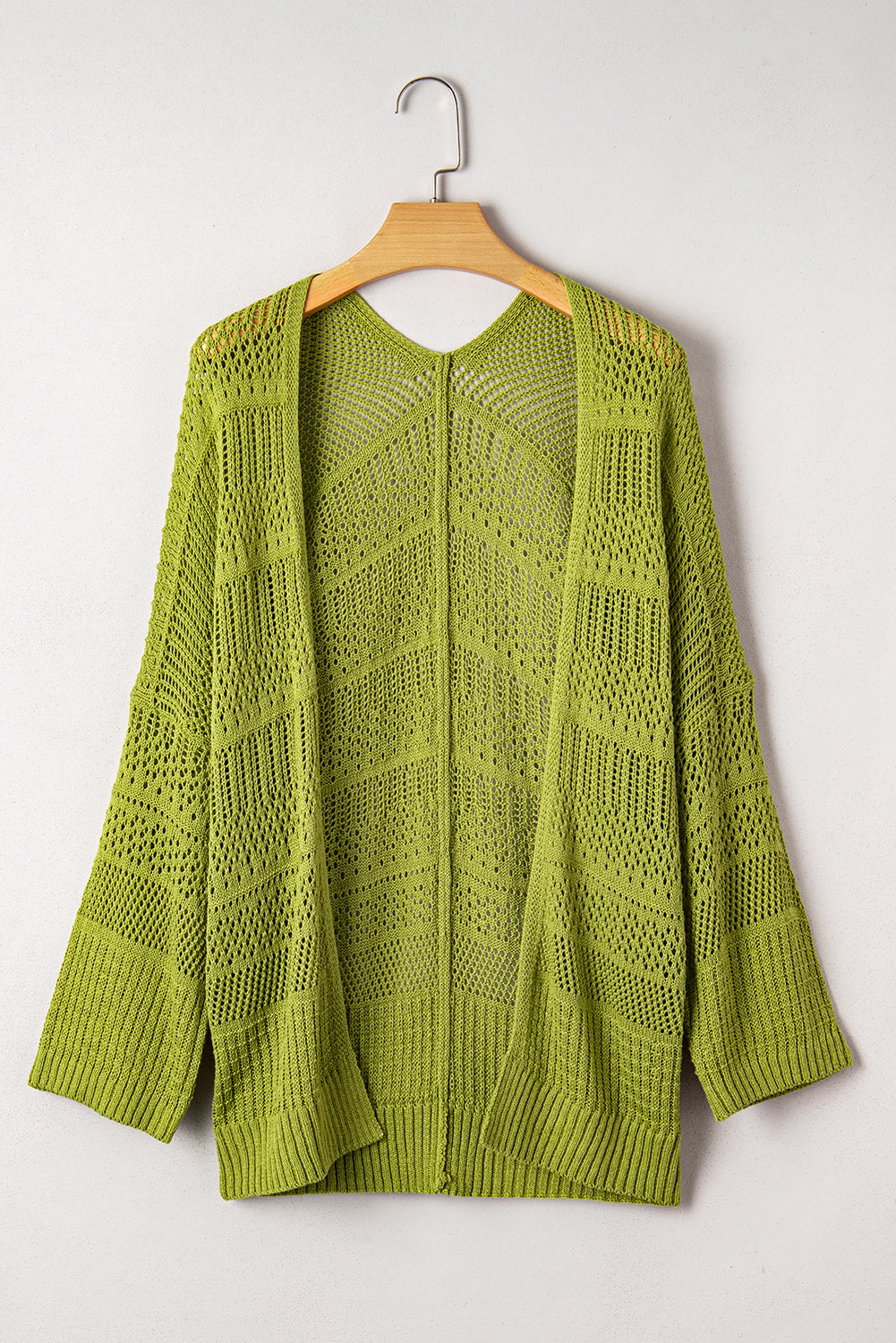 Crochet Knit Oversize Open Front Cardigan