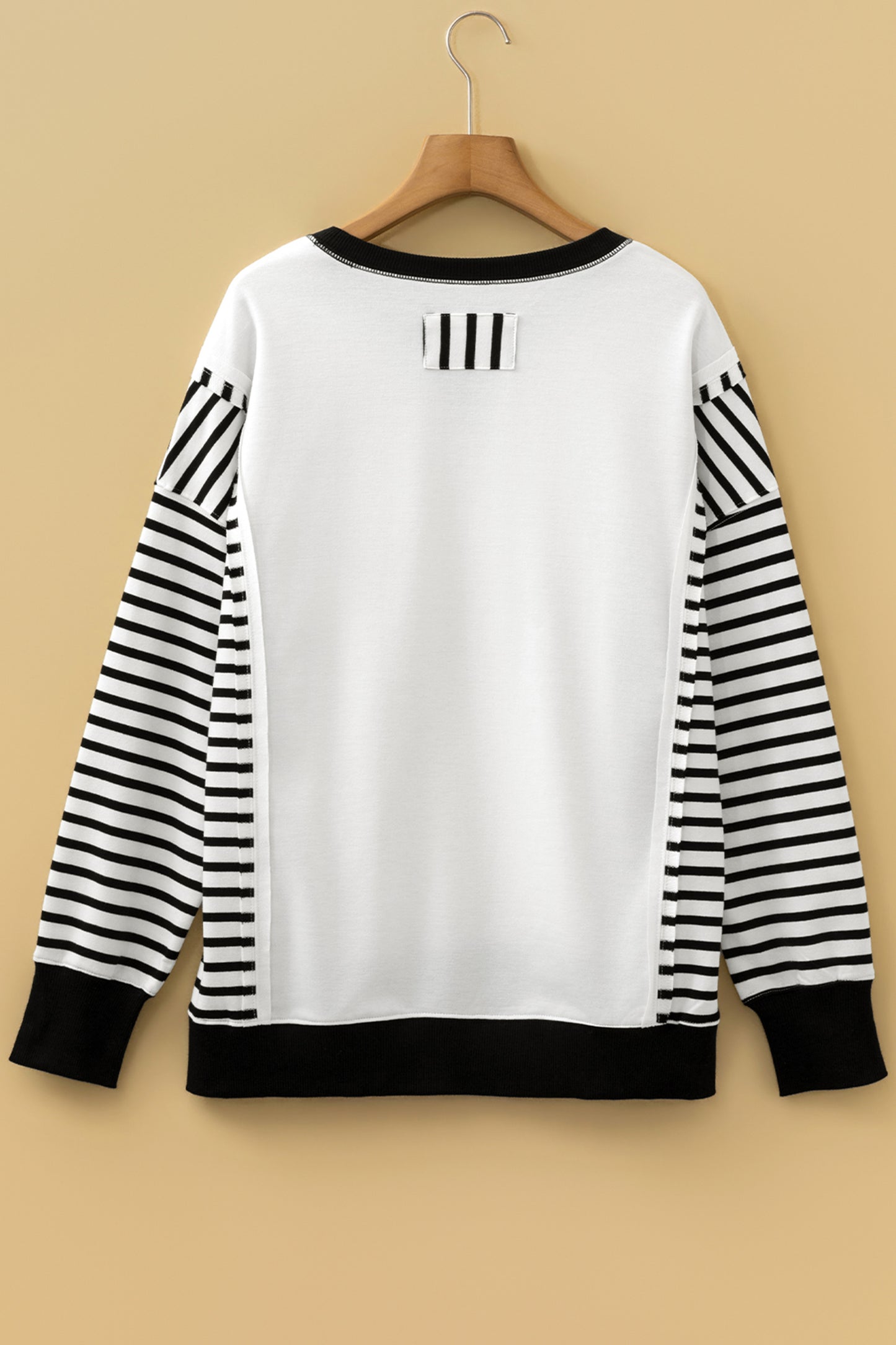 Stripe Patchwork Long Sleeve Knit Top
