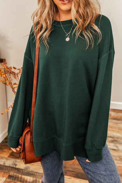 Oversized Drop Shoulder Crewneck Sweatshirt